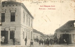 T2/T3 Pöstyénfürdő, Kúpele Piestany; Petőfi Utca, Quittner Ignácz üzlete / Gasse / Street View With Shop (EK) - Ohne Zuordnung