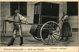 T2/T3 1907 Pöstyén, Pistyan, Piestany; Fürdőkocsi (infanterista). Kiadja Gipsz H. / Badewagen / Spa Carriage (infanteris - Ohne Zuordnung
