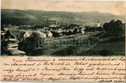 T2/T3 1902 Puhó, Púchov; Látkép, Templomok, Zsinagóga, Híd. Kiadja Reismann M. J. Könyvnyomdája / General View, Churches - Ohne Zuordnung