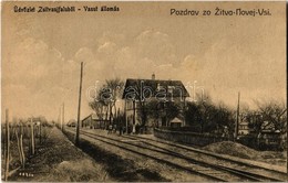 T2 1925 Zsitvaújfalu, Nová Ves Nad Zitavou;  Vasútállomás. Kiadja Gartner Jakob / Bahnhof / Railway Station - Ohne Zuordnung