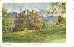 T3 1915 Salzburg, Festung Hohensalzburg / Castle, Künstlerpostkarte 'Kollektion Kerber' Nr. 4. S: E. T. Compton (EK) - Non Classificati