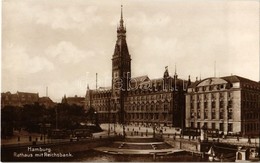 ** T1 Hamburg, Rathaus Mit Reichsbank / Town Hall, Bank, Trams - Unclassified