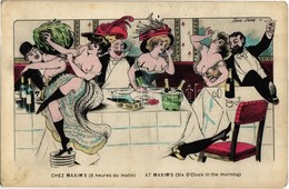 ** T2 Chez Maxim's (6 Heures Du Matin) / At Maxim's (six O'clock In The Morning). French Gently Erotic Art Postcard S: X - Unclassified