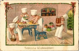 * T2/T3 Fröhliche Weihnachten / Christmas. Children Art Postcard. D.A.G.B. No. 2435.  Litho S: Pauli Ebner - Unclassified