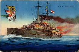 T2 1915 SMS Viribus Unitis Az Osztrák-Magyar Haditengerészet Tegetthoff-osztályú Csatahajó, ágyútűz / Austro-Hungarian N - Ohne Zuordnung