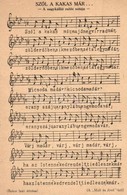 ** T2/T3 Szól A Kakas Már... A Nagykállói Rabbi Nótája. Héber Dal Kottás Lapja. 'Múlt és Jövő' Kiadása / Song Of A Hunga - Ohne Zuordnung