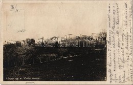 T2/T3 1918 Cotici Romjai. 1. Honvéd Gyalogezred. Hadifénykép Kiállítás / WWI Austro-Hungarian K.u.K. Military, Ruins Of  - Ohne Zuordnung