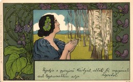 * T3/T4 Art Nouveau Lady. Stengel & Co. Ser. 10. Künstlerkarte 145. Litho S: Richard Lauda (EM) - Non Classés