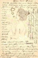 T1/T2 1901 La Favorite II. / Art Nouveau Lady Gently Erotic Postcard S: Raphael Kirchner - Unclassified