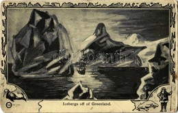 ** T3/T4 Icebergs Off Of Greenland, Art Postcard, Kawin & Co (fl) - Unclassified