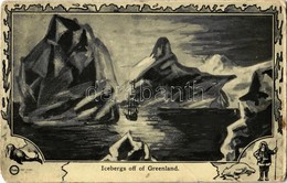 ** T3/T4 Icebergs Off Of Greenland, Art Postcard, Kawin & Co (fl) - Sin Clasificación