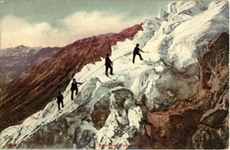 ** T2/T3 Ascension D'un Glacier / Mountaineers Climbing A Glacier, Alpinists. Edition Photoglob Co. 2904. (fl) - Non Classés