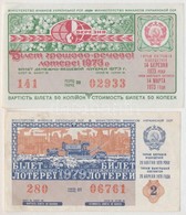 Szovjetunió 1973. 50k Sorsjegy + 1979. 50k Sorsjegy T:II,III 
Soviet Union 1973. 50 Kopeks Lottery Ticket + 1979. 50 Kop - Ohne Zuordnung