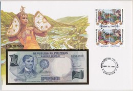 Fülöp-szigetek 1969. 1P Borítékban, Alkalmi Bélyeggel és Bélyegzéssel T:I 
Philippines 1969. 1 Piso In Envelope With Sta - Ohne Zuordnung