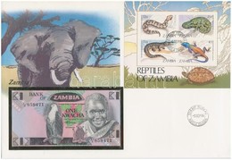 Zambia 1980-1988. 1K Borítékban, Alkalmi Bélyeggel és Bélyegzéssel T:I 
Zambia 1980-1988. 1 Kwacha In Envelope With Stam - Ohne Zuordnung