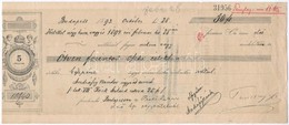 Budapest 1893. Kitöltött 5kr-os Váltó, 50Ft értékben, Bélyegzésekkel T:III - Non Classificati