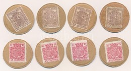 Spanyolország ~1930. 10c (4x) + 15c (4x) Bélyeges Szükségpénz T:I- 
Spain ~1930. 10 Centimos (4x) + 15 Centimos (4x) Eme - Non Classés