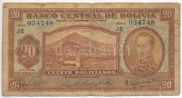 Bolívia 1928. 20B T:III-
Bolivia 1928. 20 Bolivianos C:VG 
Krause 131 - Ohne Zuordnung