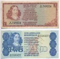 Dél-Afrika 1975. 1R + 1981. 2R T:II-,III
South Africa 1975. 1 Rand + 1981. 2 Rand C:XF,F - Non Classés