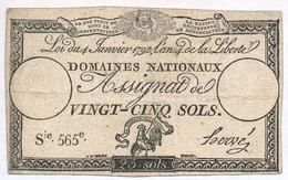 Franciaország 1792. 25s 'Assignata' T:III Tűnyom
France 1792. 25 Sols 'Assignat' C:F Needle Hole
Krause A55 - Ohne Zuordnung