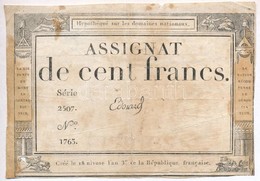 Franciaország 1795. 100Fr 'Assignata' Vízjeles Papíron T:III- Szakadás, Fo., Ly.
France 1795. 100 Francs 'Assignata' On  - Ohne Zuordnung