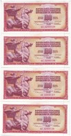 Jugoszlávia 1978. 100D (4x) Sorszámkövetők T:I
Yugoslavia 1978. 100 Dinara (4x) Sequential Serials C:UNC - Non Classificati