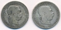 Ausztria 1893. 1K Ag 'Ferenc József' (2x) T:3 Patina
Austria 1893. 1 Corona Ag 'Franz Joseph' (2x) C:F Patina 
Krause KM - Non Classés