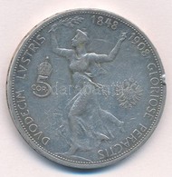 Ausztria 1908. 5K Ag 'Ferenc József - Jubileum' T:2-,3 Ph. 
Austria 1908. 5 Corona Ag 'Franz Joseph - Jubilee' C:VF,F Ed - Non Classificati