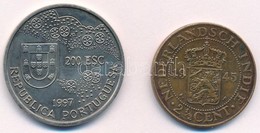 Vegyes: Holland Kelet-India 1945. 2 1/2c Br + Portugália 1997. 200Esc Cu-Ni T:1,1- Kis Patina
Mixed: Netherland East Ind - Non Classificati