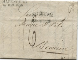 ALLEMAGNE - ALTENBURG. 16 DEC. 1826 SUR LETTRE AVEC TEXTE POUR LA FRANCE - Préphilatélie