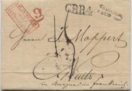 ALLEMAGNE - CRONACH + CBR4 SUR LETTRE AVEC TEXTE POUR LA FRANCE, 1832 - Precursores