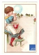 Chromo Chocolat Du Marquisat Enfant Jeu Bulle De Savon Landsberg French Victorian Trade Card Soap Bubble A15-109 - Sonstige & Ohne Zuordnung