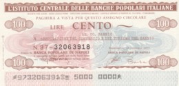 MINIASSEGNO FDS ICBP-BANCA POPOLARE NAPOLI L.100 AS.CO. SANNIO (YA588 - [10] Chèques