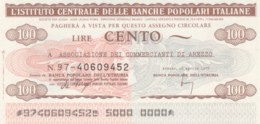 MINIASSEGNO FDS ICBP-BANCA POPOLARE ETRURIA L.100 ASS COMM AREZZO (YA557 - [10] Cheques En Mini-cheques
