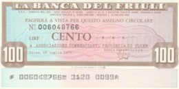 MINIASSEGNO FDS BANCA DEL FRIULI L.100 ASS COMM UDINE (YA180 - [10] Cheques En Mini-cheques