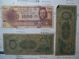PARAGUAY. PAIRE DE BILLETS DE BANQUE DIFFERENTS. 100 ET 1000 GUARANIES - Paraguay