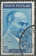 Turkey 1939 - Mi. 1069 O, Atatürk As State President In 1936. - Usati