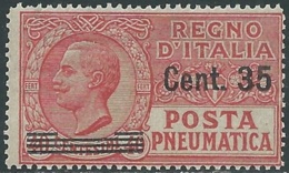1927 REGNO POSTA PNEUMATICA SOPRASTAMPATO 35 SU 40 CENT MNH ** - RB5-9 - Poste Pneumatique