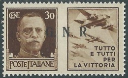 1944 RSI PROPAGANDA DI GUERRA 30 CENT BRESCIA III TIPO MH * - RB5-8 - Propaganda De Guerra