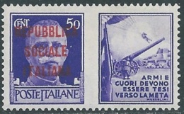 1944 RSI PROPAGANDA DI GUERRA 50 CENT MNH ** - RB5-7 - War Propaganda