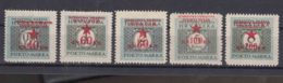 Yugoslavia Provisory Porto Set Zagreb 1945 Mi#1-5 Mint Hinged - Unused Stamps