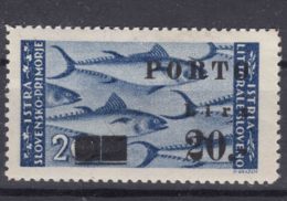 Istria Litorale Yugoslavia Occupation, Porto 1946 Sassone#18 Overprint II, Mint Hinged - Joegoslavische Bez.: Istrië
