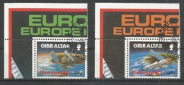 Gibraltar 1991  Mi.Nr. 613 / 614 , EUROPA CEPT - Europäische Weltraumfahrt - Gestempelt / Fine Used / (o) - 1991