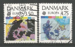 Dänemark / Danmark  1991  Mi.Nr. 1000 / 1001 , EUROPA CEPT - Europäische Weltraumfahrt - Gestempelt / Fine Used / (o) - 1991