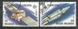 Belgien  1991  Mi.Nr. 2458 / 2459 , EUROPA CEPT - Europäische Weltraumfahrt - Gestempelt / Fine Used / (o) - 1991