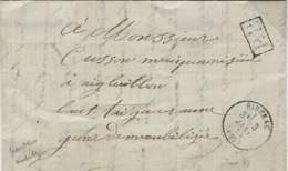 1871- Lettre De RIBERAC ( Dordogne ) Cad T16 + P.P. Noir  Garde Mobile Au 3 ème Bataillon ,3 ème Compagnie à Riberac - Krieg 1870