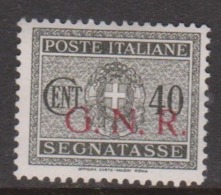 Italy Repubblica Sociale Italiana PD6 1943 Postage Due Overprinted G.N.R.,40c Grey Brown,mint Hinged, - Taxe