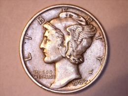 USA - Etats Unis - One Dime (10 Cents) Mercury 1942 ARGENT - 1916-1945: Mercury (Mercure)