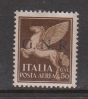 Italy Repubblica Sociale Italiana PA 17 1944 Air Post 50c Sepia,mint Hinged, - Luftpost