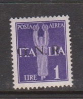 Italy Repubblica Sociale Italiana PA 18 1944 Air Post Lire Una Violet,mint Hinged - Airmail